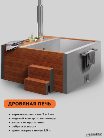 Купель на дровах Aква-Люкс Elite 200R, 4-6 чел., AISI 316L 3